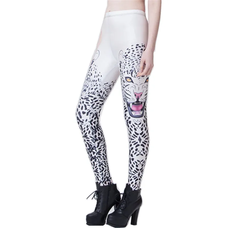 DOUBCHOW женские с эластичной резинкой на талии цифровой 3D Леггинсы принтом из
