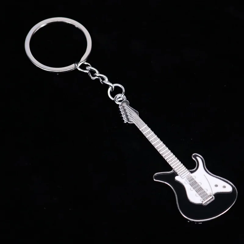 Мужские и женские Брелки для гитары Розовые синие красные черные брелки ключей