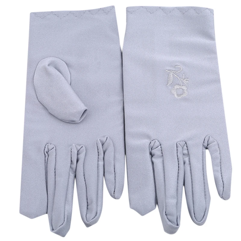 

women's Sunscreen Gloves Fashion Female Short Embroidered Sunscreen Skin Care Spring And Autumn Elastic Thin Gloves