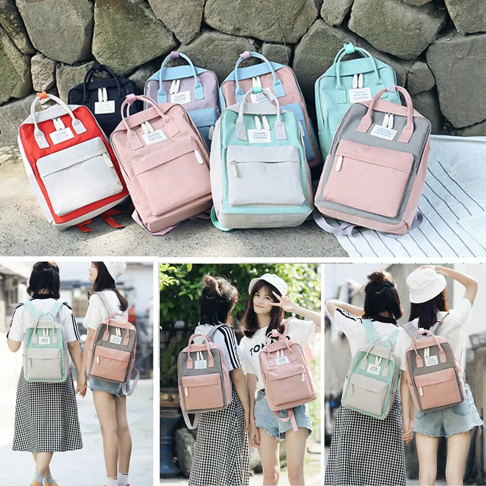 

Anti-theft Mens Womens USB Charging Backpack Patchwork School Girl Backpack Laptop Notebook Travel School Bag