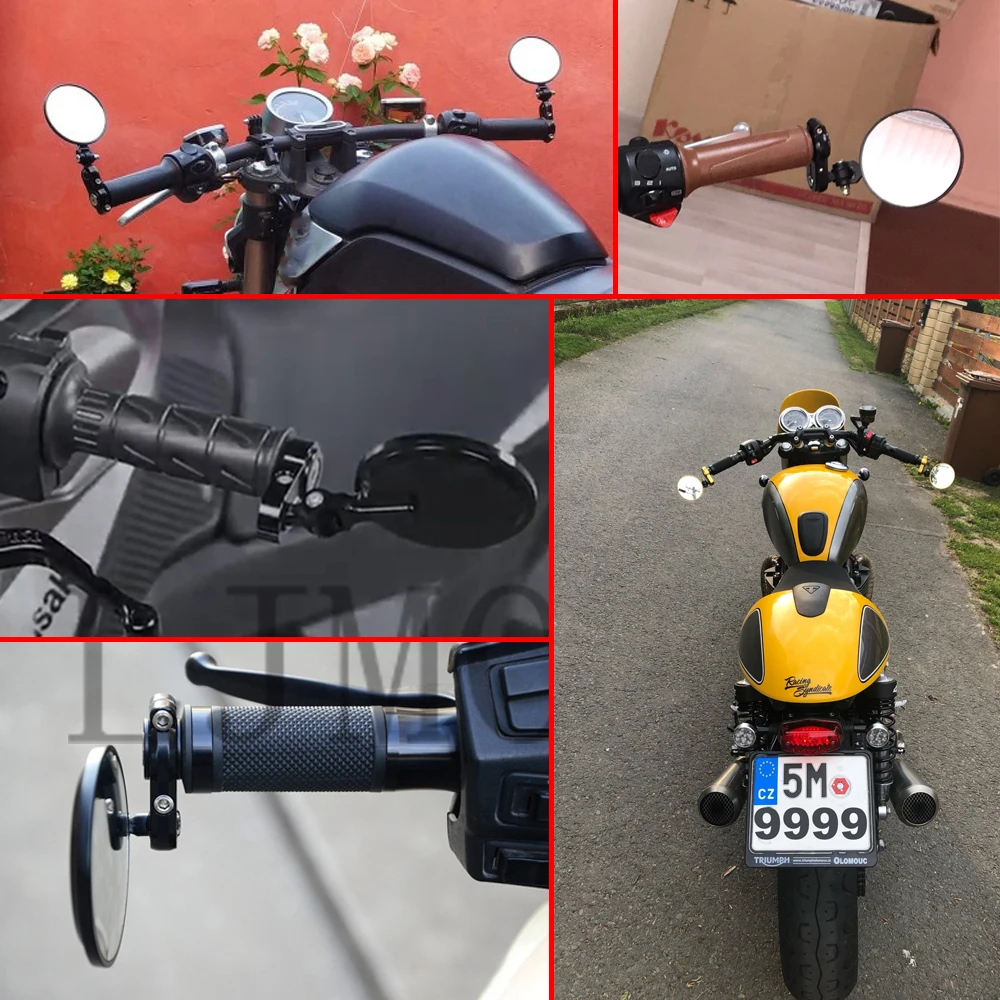 Мотоциклетные зеркала на руль Cafe Racer CNC Scooter Crusier задний вид заднего вида для Honda