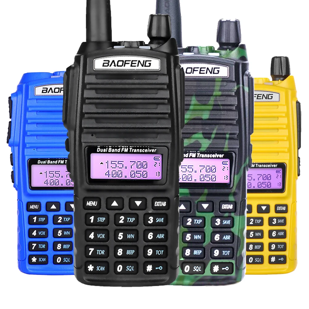 Baofeng UV-82 рация двойной PTT UV 82 портативный двухстороннее радио VHF UHF Ham CB радиостанция 1 шт. UV82 охотничий трансивер