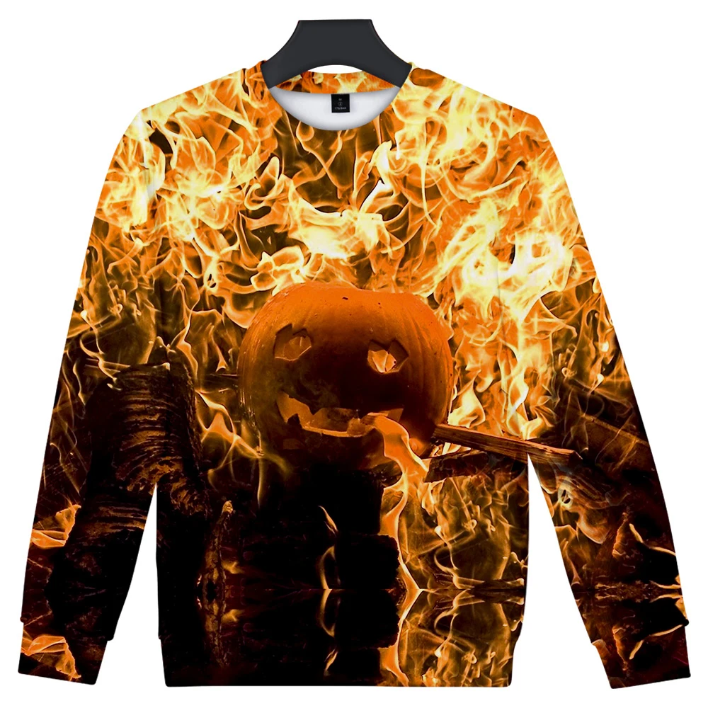 LISCN Хэллоуин Новая мода толстовка 3D печать ужас Тыква Голова круглый вырез с