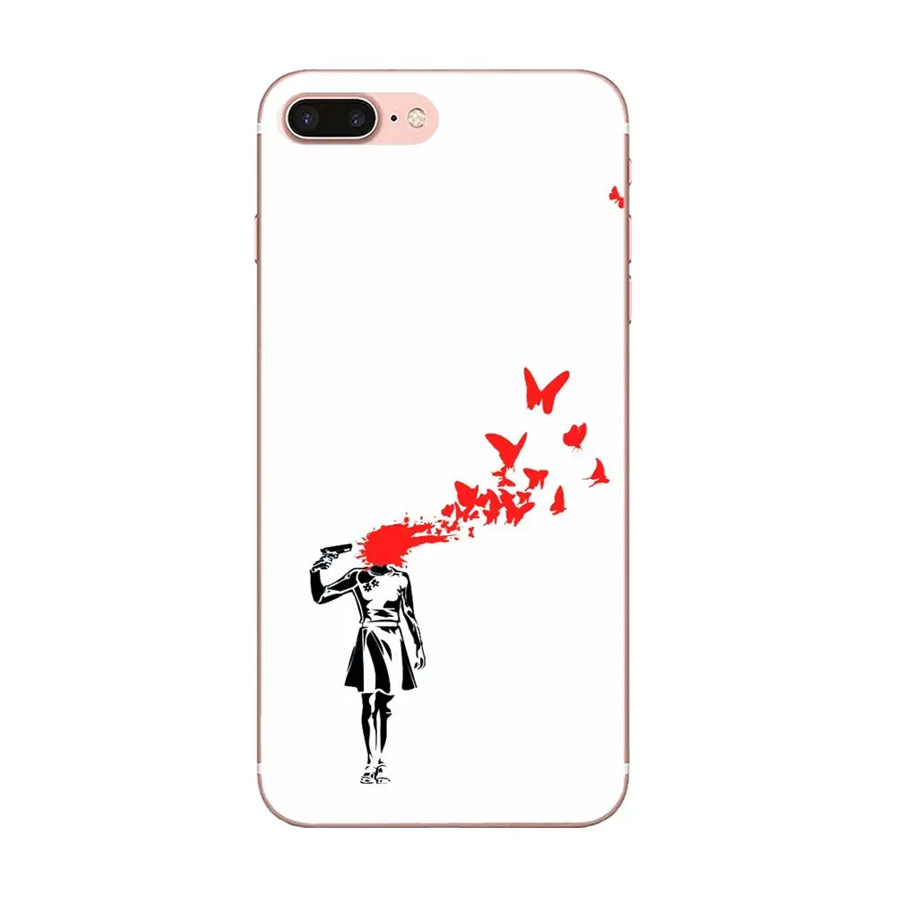 Banksy граффити суицид бабочка золото Лондон для Huawei Honor 5A 5X 6A 6C 6X 7X 9 V8 V10 Mate 7 8 10 P9 P20 Pro