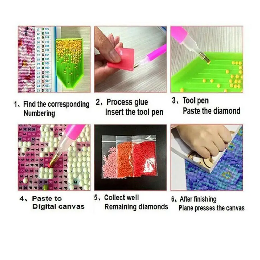 

3PCS/Set Full Drill Round Diamond Painting love letter 5D DIY Embroidery Mosaic Canvas Cross Stitch Kit Room Decor Gift