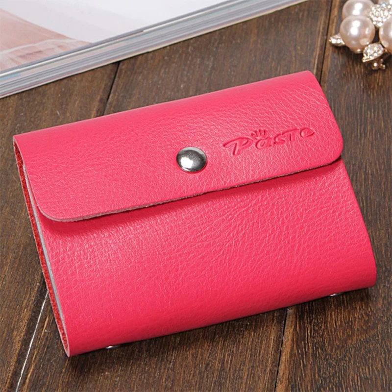 Милая дамская сумка для банковских карт женская изящная ретро кожаная