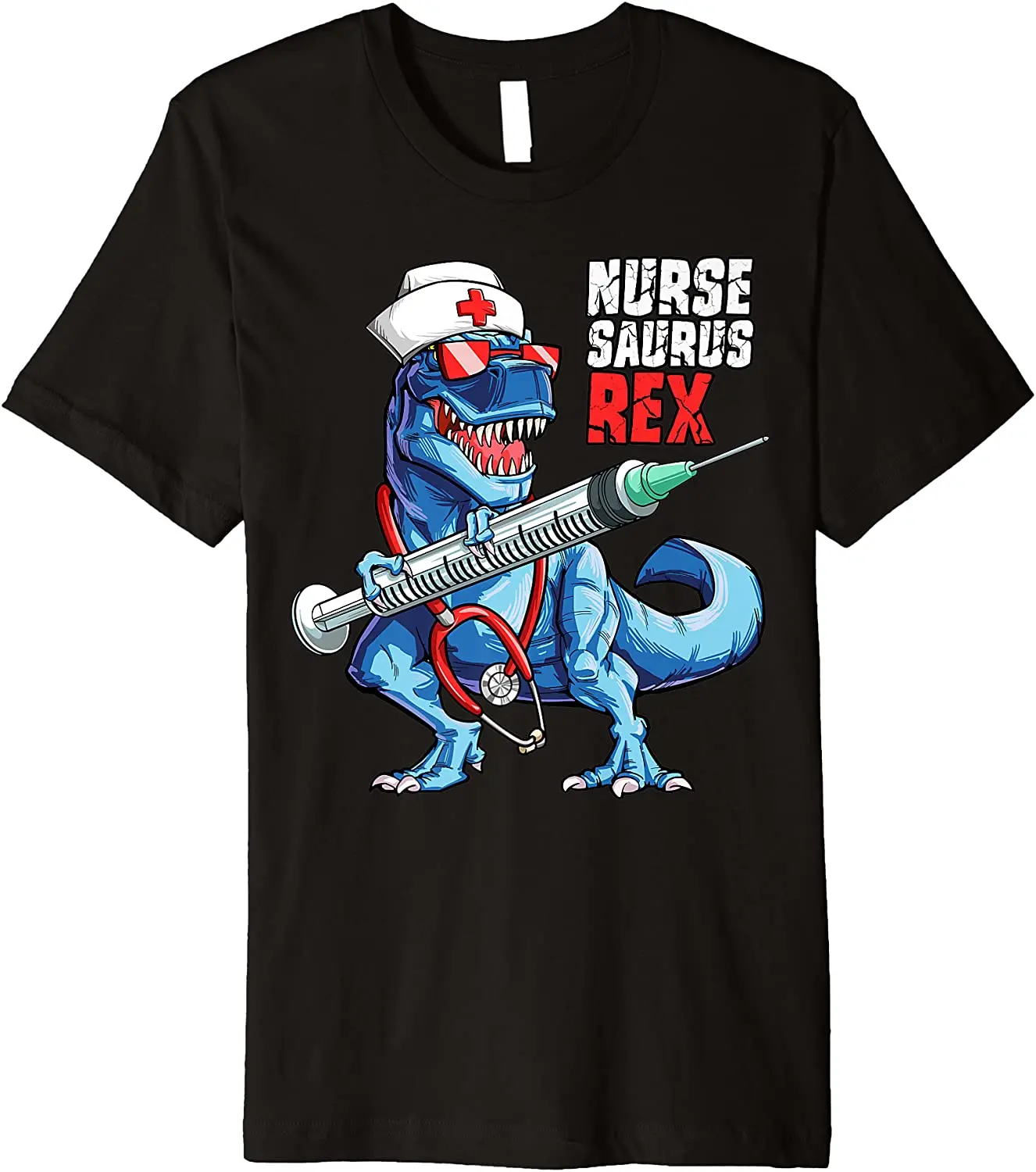 

Nursesaurus T rex T shirt Nurse Saurus Nursing Gift Graphic Men Top T-shirts Camisa Tops Tees Cotton Classic