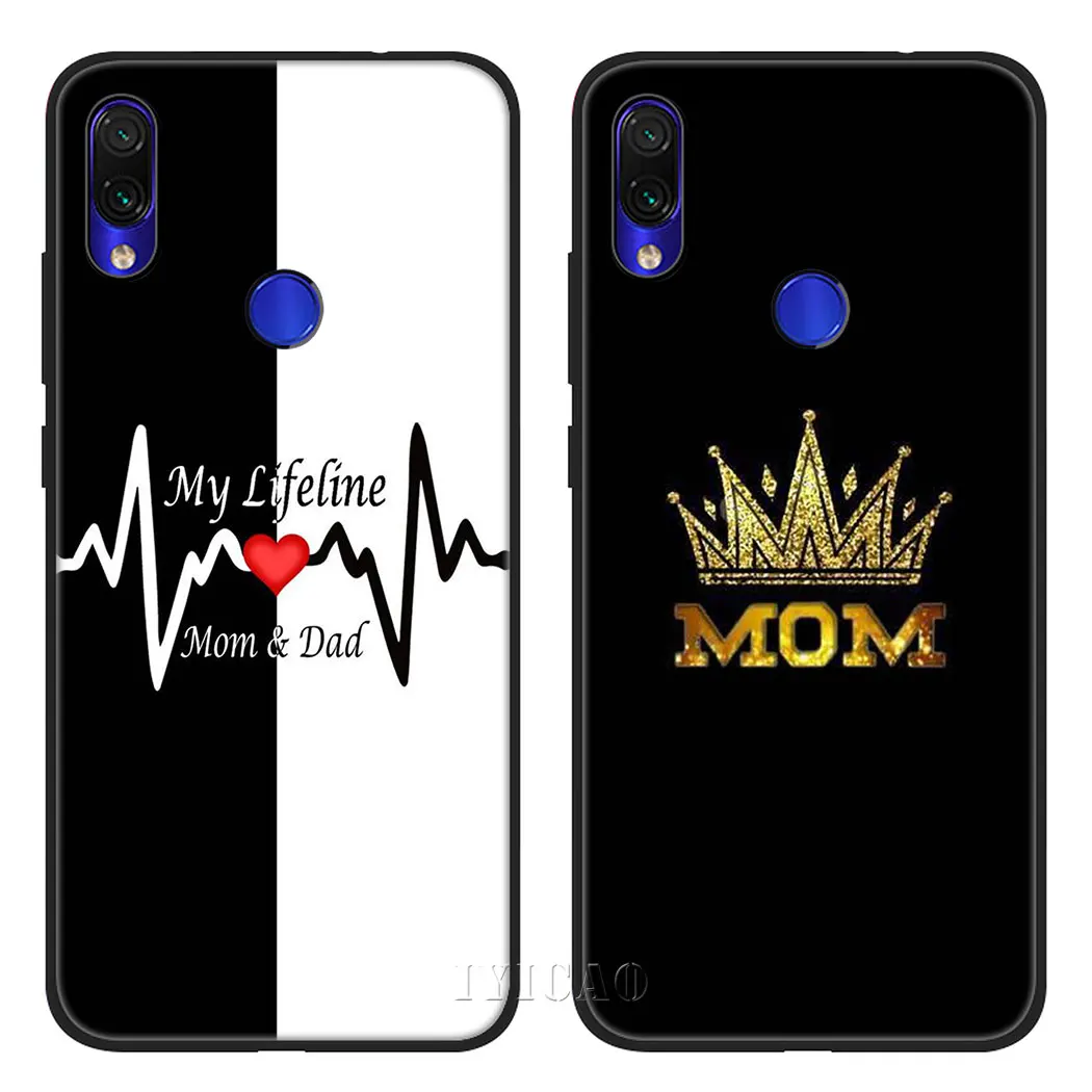Мягкий силиконовый чехол King Queen DAD MOM для Xiaomi Redmi Note 5 6 7 8 Pro 8T 4X 5A Prime из ТПУ |