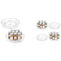 clear lazy susan organizerturntable spice rack for cabinets kitchenbathroompantry organization and storage