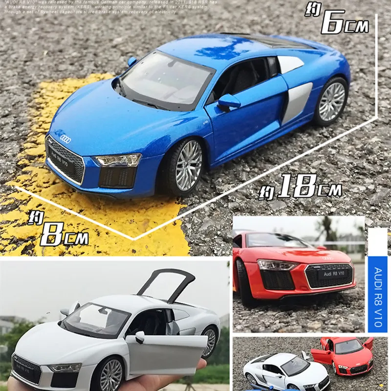 Модель автомобиля WELLY 1:24 Audi R8 V10 модель спортивного на выбор из сплава|Наземный