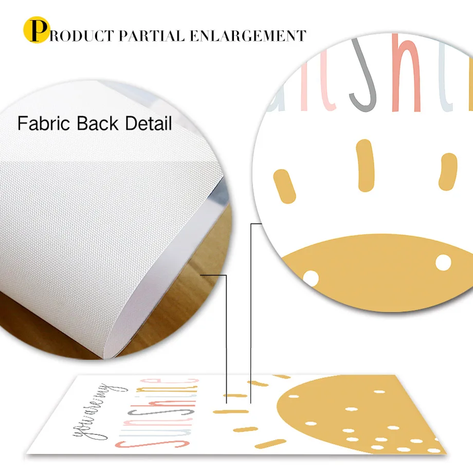 Мультфильм Радуга облако Альпака Звезда Сердце детская стена искусство холст