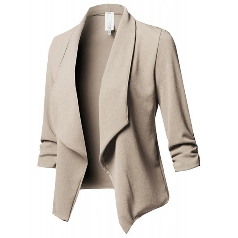 

Bigsweety New Women Formal Jackets Office Work Open Front Notched Slim Ladies Blazer Spring Autumn Casual Cardigan Tops Blazer