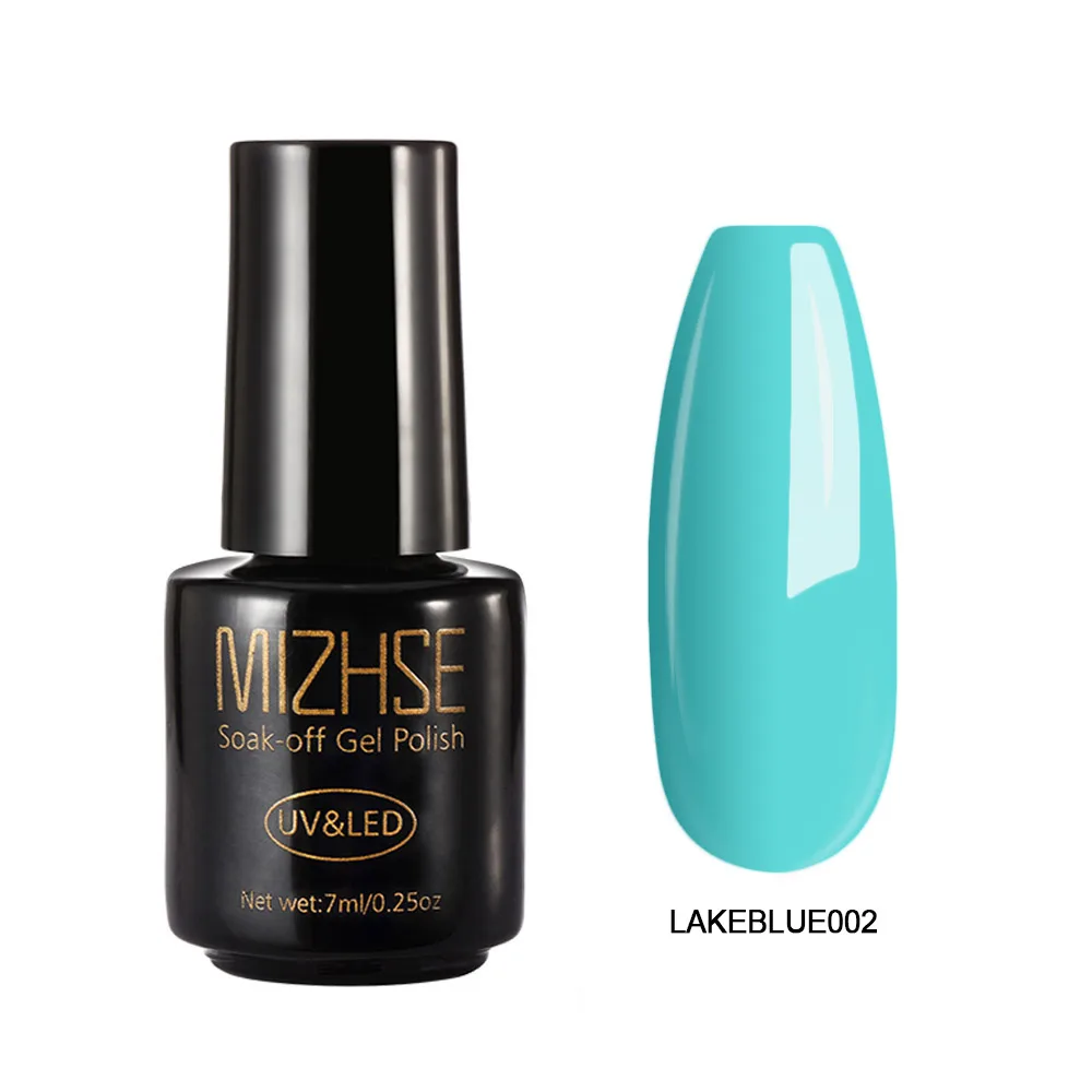 LAKEBLUE002 MIZHSE дизайн ногтей УФ-гель для ногтей замачиваемый синий цвет УФ-гель лак для ногтей Полупостоянный светодиодный гель для ногтей эмаль УФ-клей - Цвет: LAKEBLUE002
