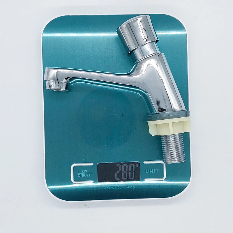 Хромированный смеситель для раковины водопроводный кран с задержкой времени и