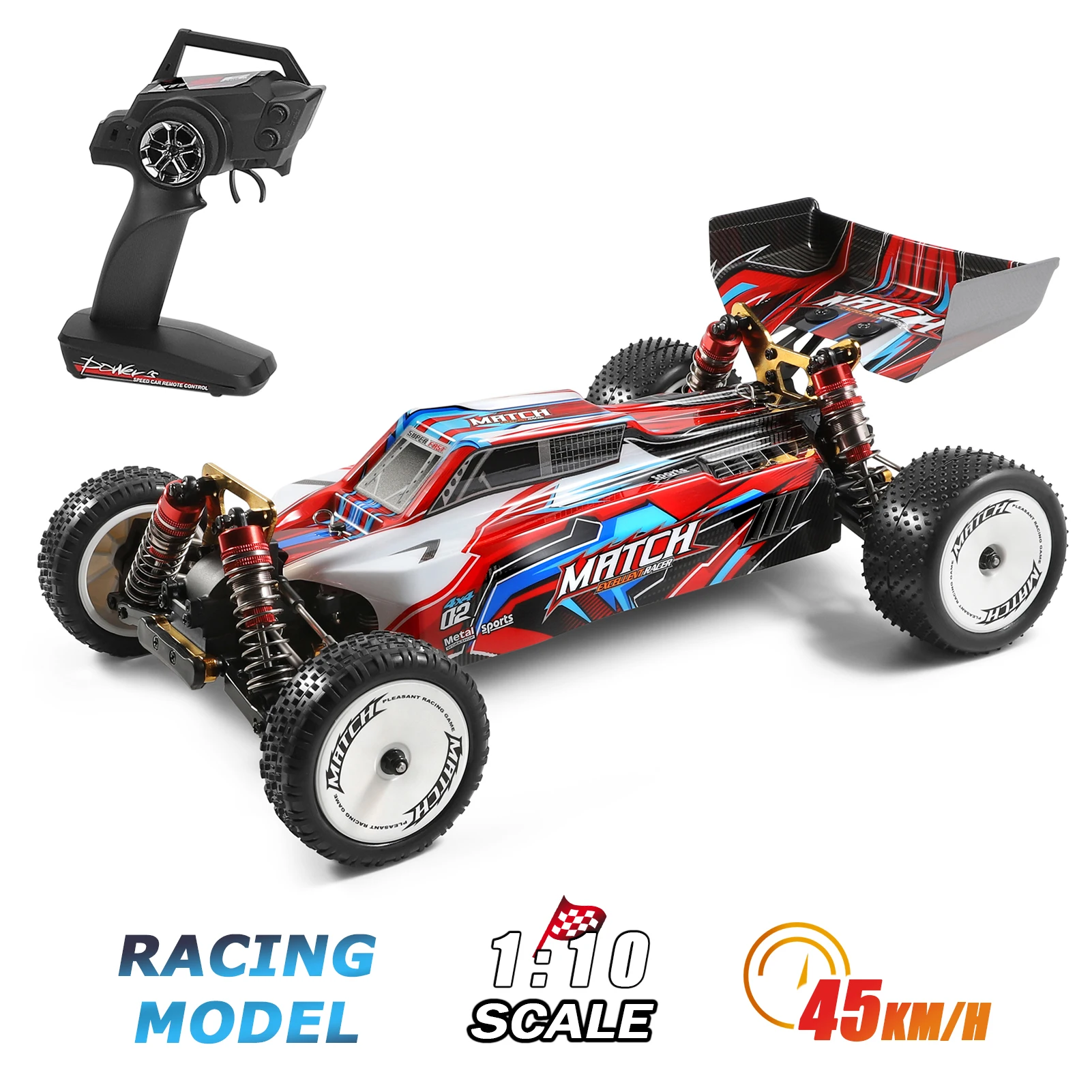 

2021 latest 1/10 2.4GHz 4WD remote control car high-speed off-road vehicle 45km/h racing off-road drift car children's gift toy