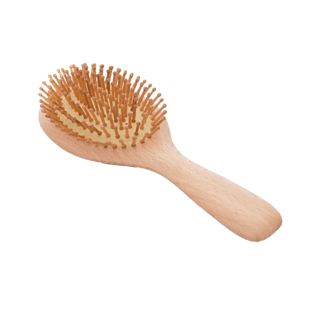 

Beech Activating Blood Flow Carbonized Round Teeth Massage Hair Brush Comb Professional Curly Straight Hair Anti-static
