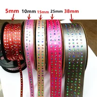 5-38mm Solid Sequin Ribbon Fashion Textile DIY Hairbows Accessories Apparel Sewing Fabric Home Textile Sequin Ribbon 50y 259