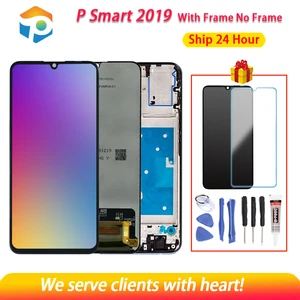 aaa quality lcd for hua wei psmart 2019 lcd display with touch screen digitizer assembly with frame for psmart 2019 repair part free global shipping