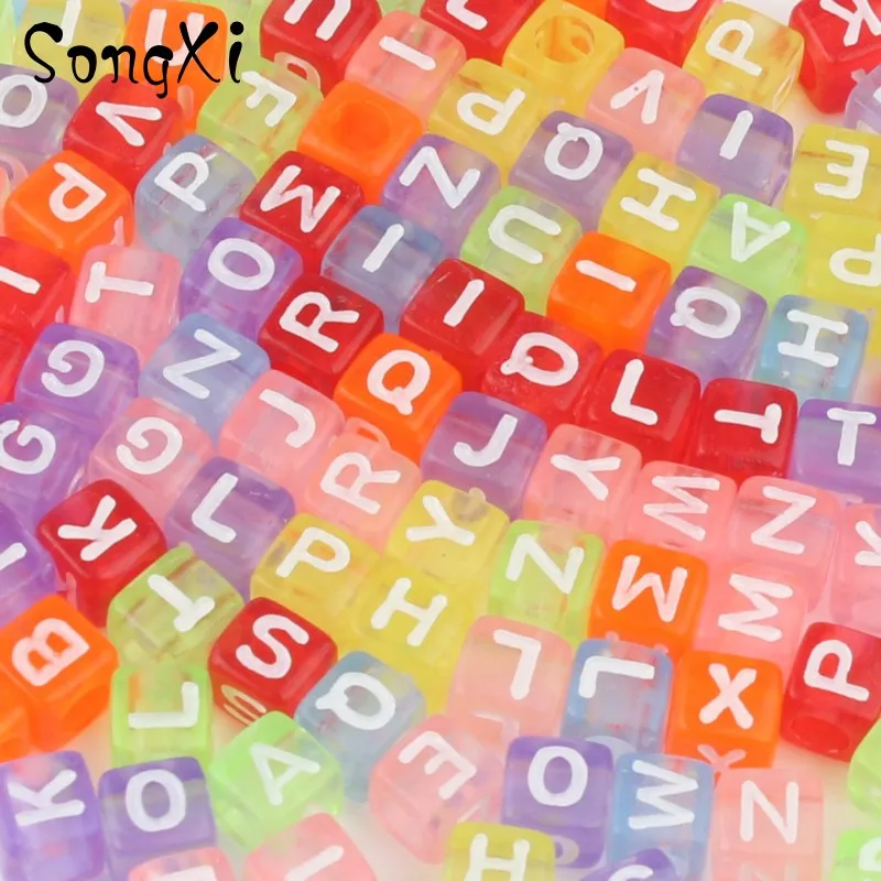 Акриловые бусины буквы алфавита 6 мм 100 шт.|Бусины| |