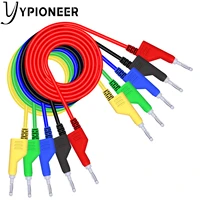 ypioneer p1036 5pcs stackable banana to banana plug test leads soft electrical test cable wire for multimeter 1000v 15a