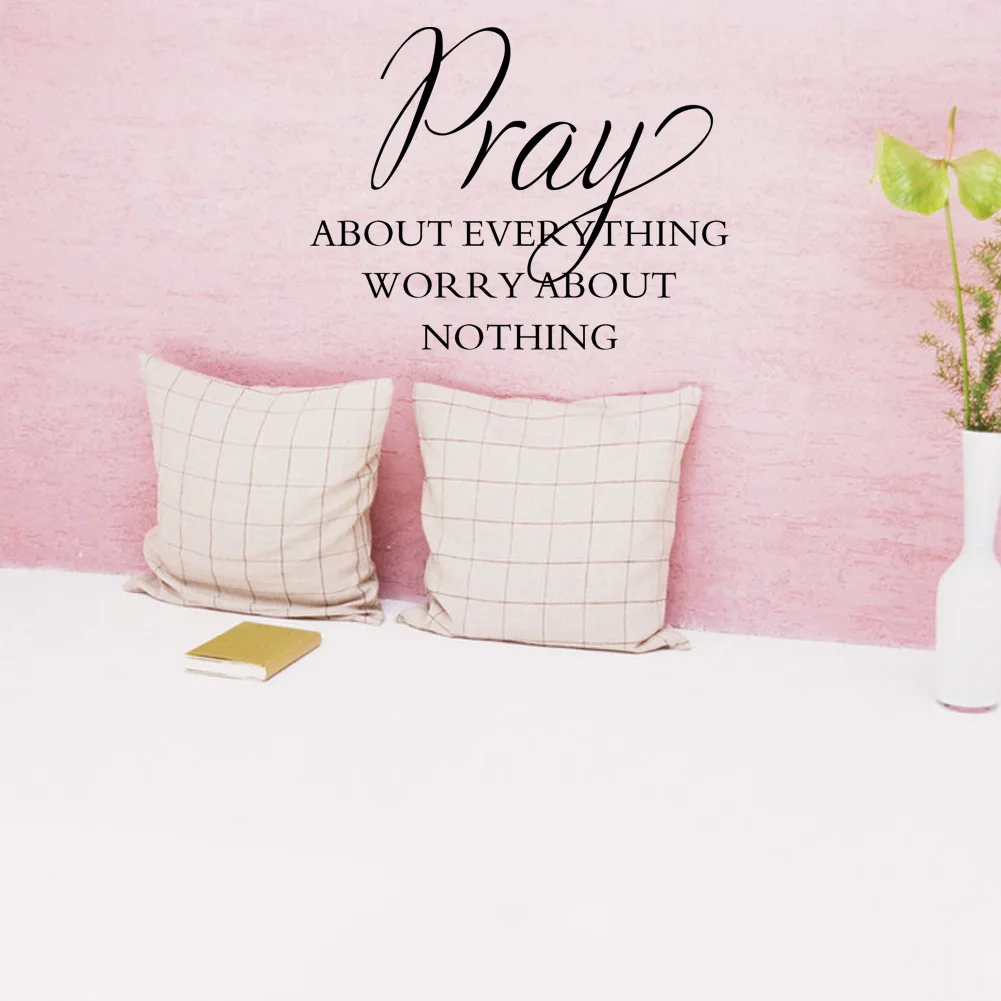 

PVC Text Bible English Proverbs Wall Stickers Pray for Everything You Worry about Room Decoration Carved Wall Stickers Wall
