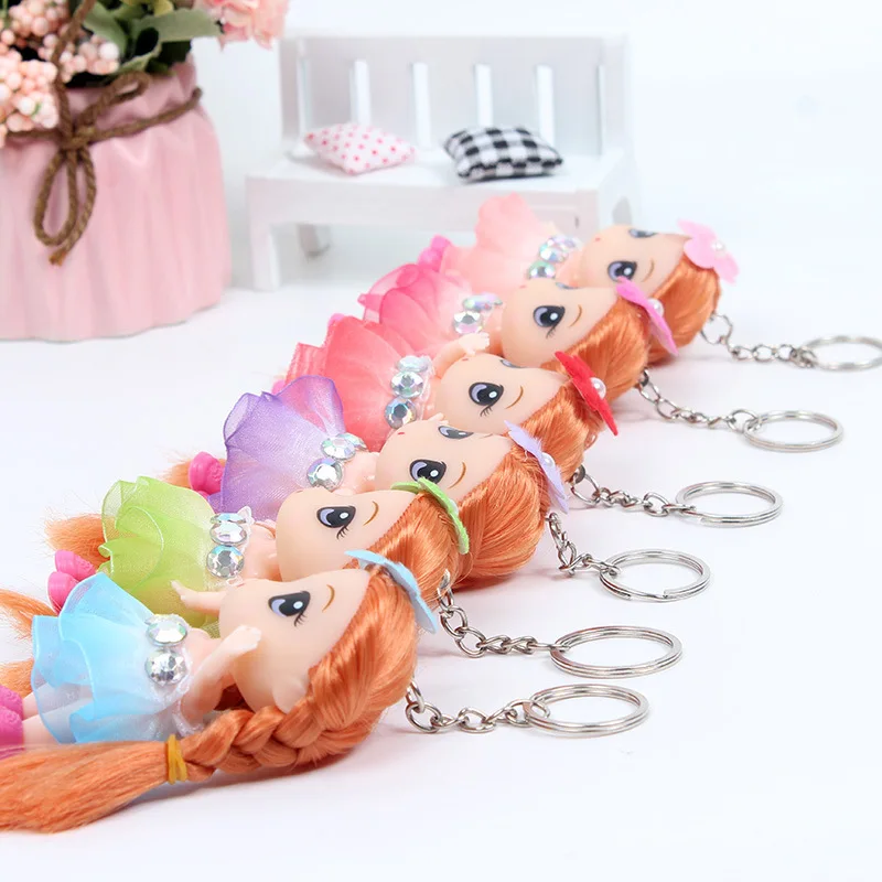 9 см градиентная юбка принцесса невесты спутанная кукла Полная Детская брелок