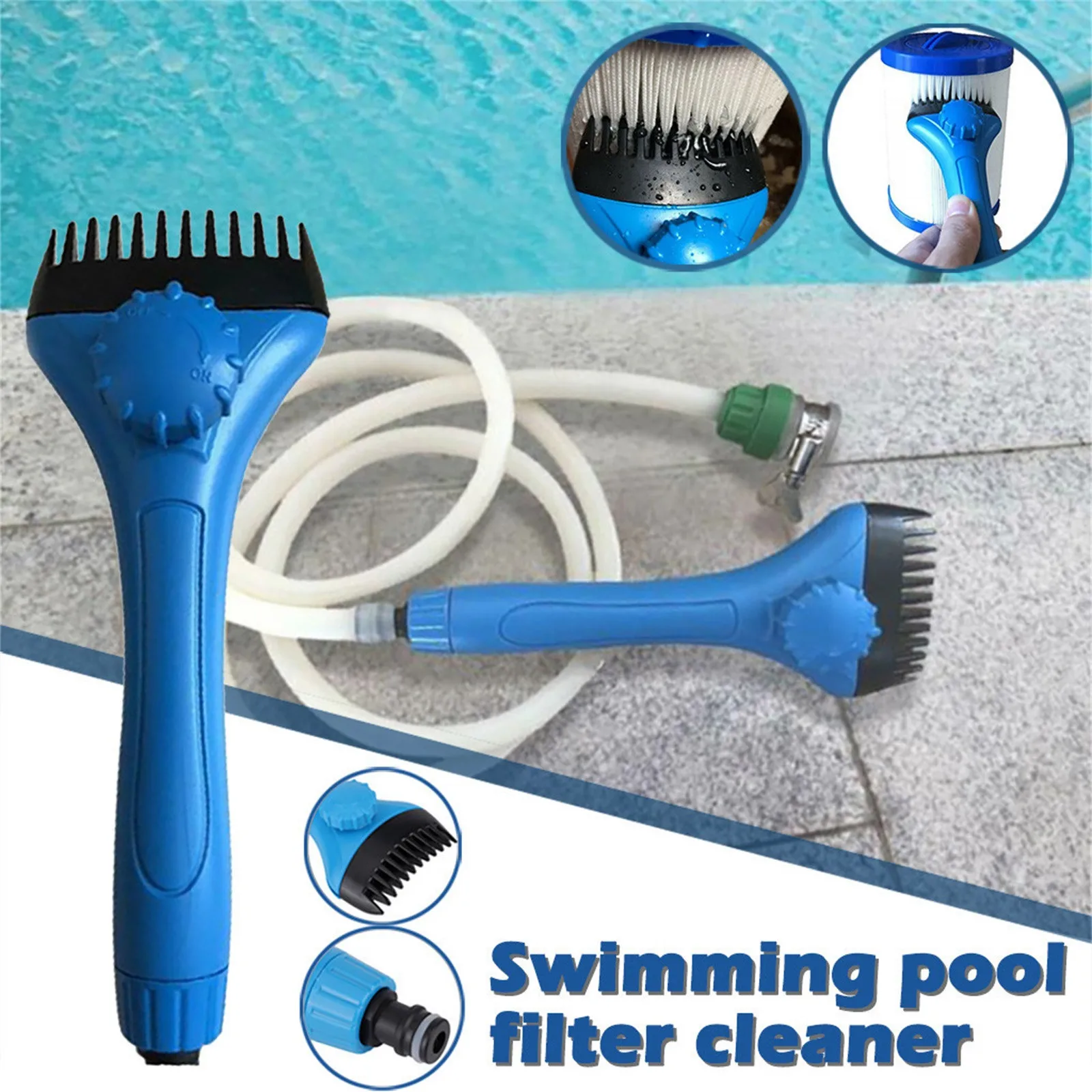 

1PCS swimming pool filter pump cleaner cleaning brush handheld filter flushing tool accessories