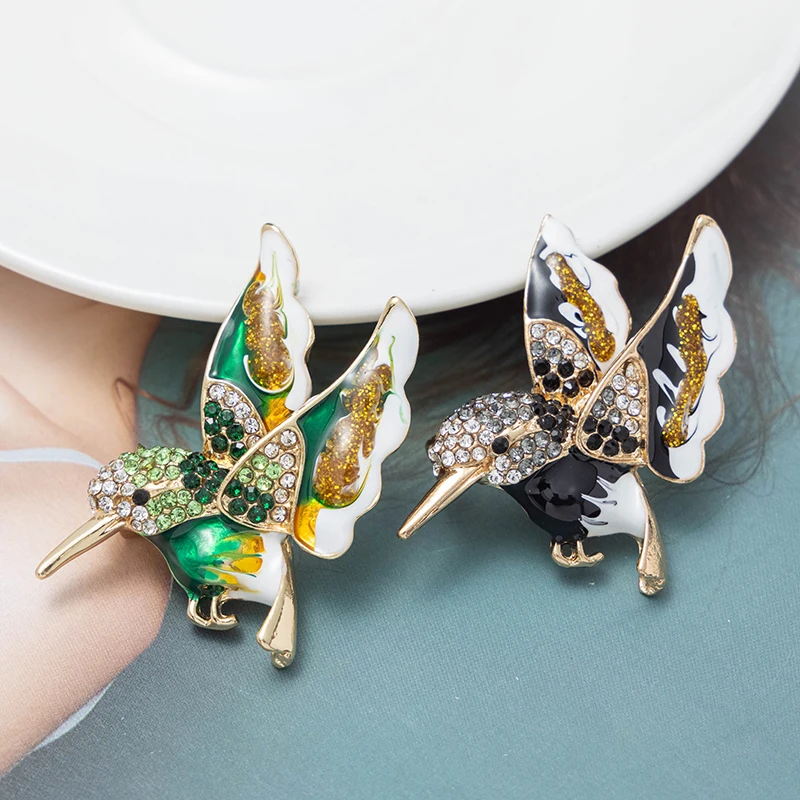 RHao Роскошная разноцветная брошь в виде птиц эмалированная Брошь для женщин