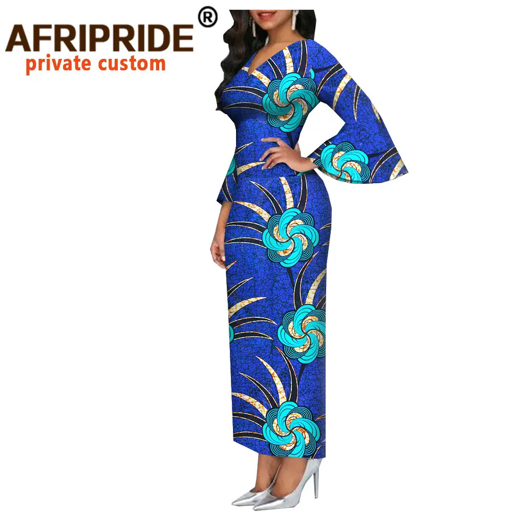 Женское длинное платье макси с принтом Дашики вечерние платья v образным вырезом