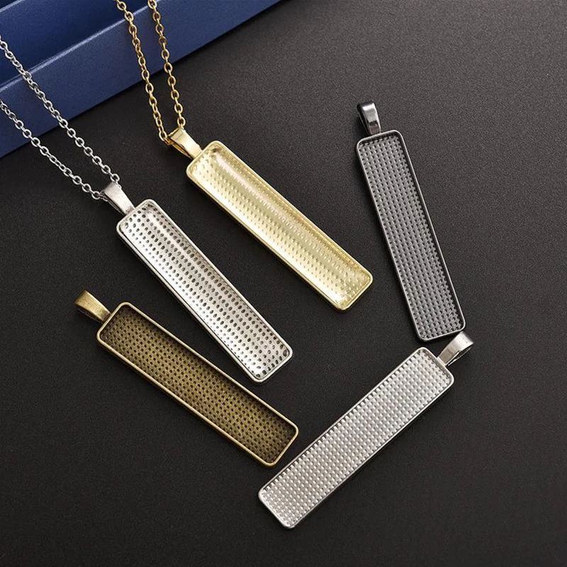 

Модная камея с прямоугольной закрепкой, без рисунка, подвеска ручной работы, стандартная основа для унисекс, аксессуары для изготовления юв...