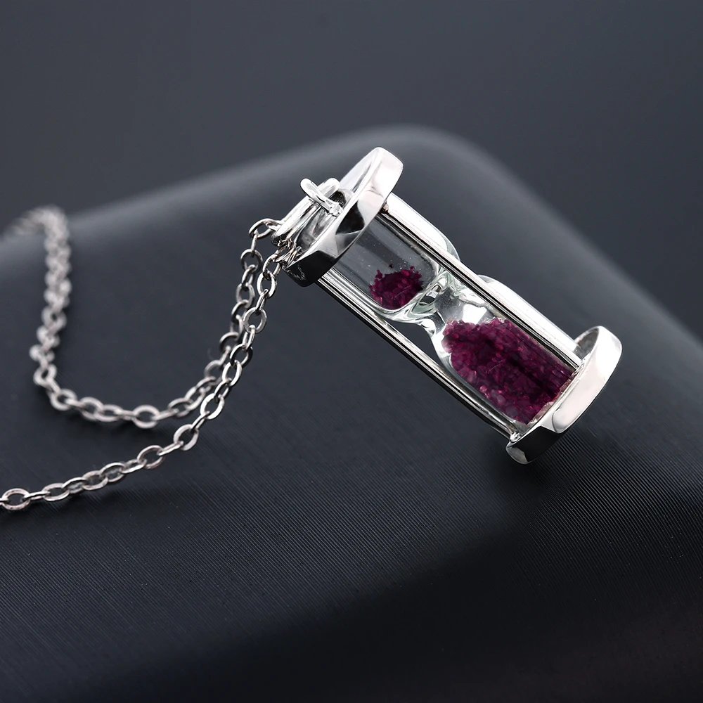 GemStoneKing для женщин 925 стерлингового серебра в виде песочных часов кулон ожерелье с