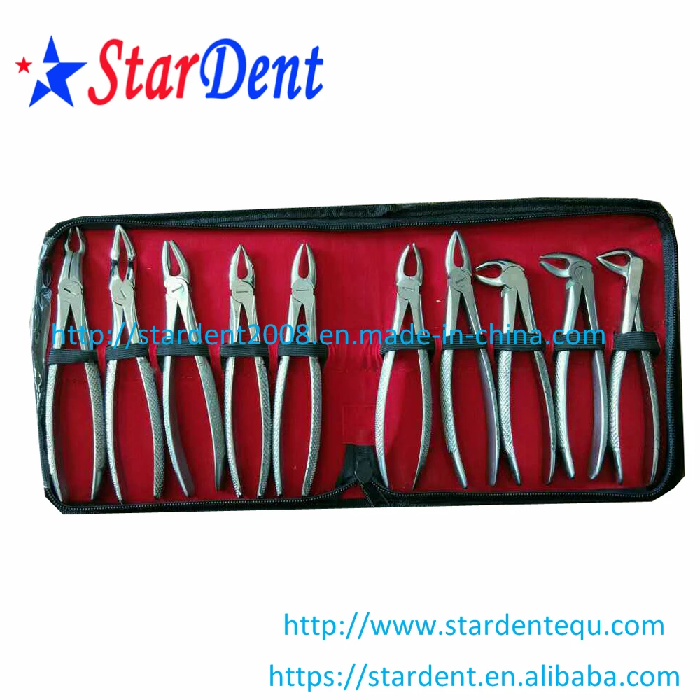 

Stainless Steel Tooth Forceps of Surgical Instrument (10pcs set)