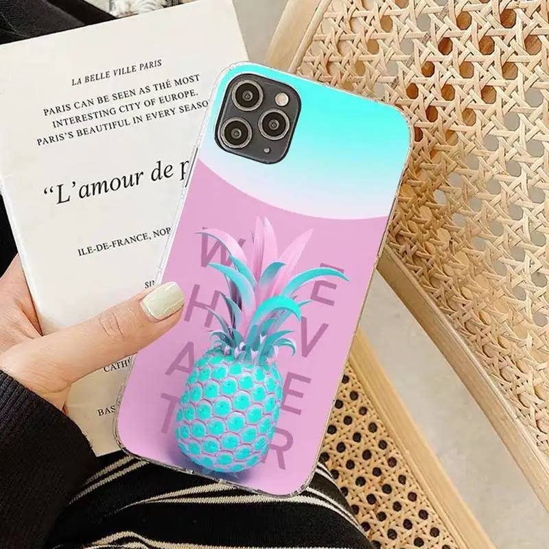 Pineapple black Phone Case Hull for iphone 13 8 7 6 6S Plus X 5S SE 2020 XR 11 12 pro XS MAX