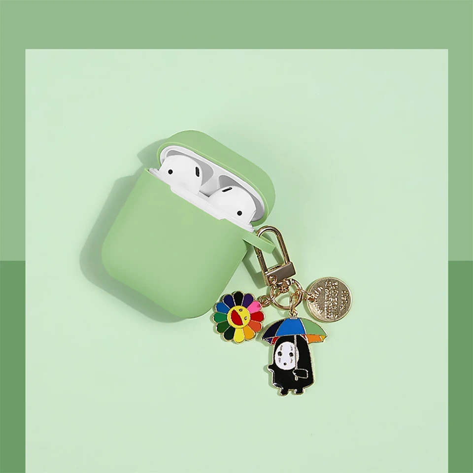 Милый корейский силиконовый чехол для Apple Airpods, чехол, аксессуары, Bluetooth наушники, мультяшный защитный чехол, вишневый собачий брелок