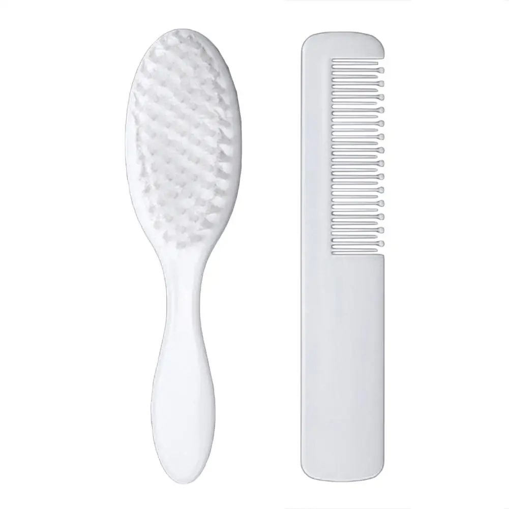 

2Pcs/Set Soft Newborn Baby Hair Brush + Comb Healthy Infant Baby Toldder Hair Massage Comb Scalp Brush Fetal Lichen Removal New