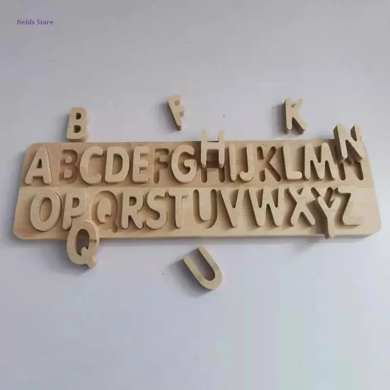 Natural Wooden Alphabet Puzzle Letters ABC Board Toddlers Kids Early Educational Toys Matching Letter Family Game Toy | Игрушки и хобби