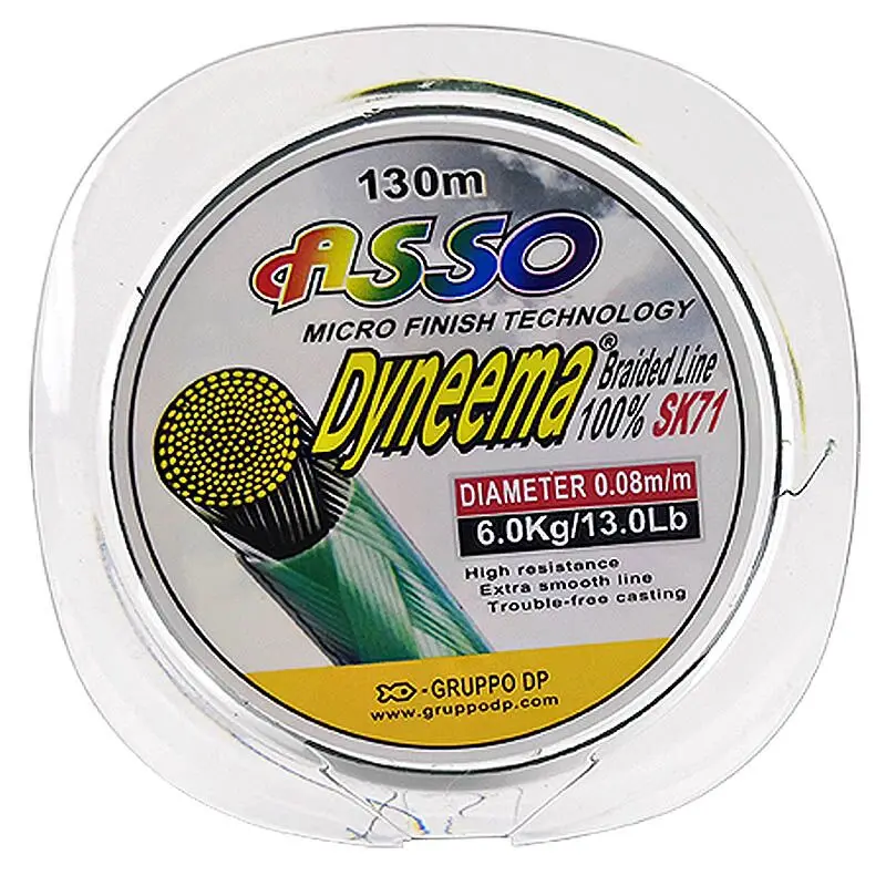 Dyneema AASSO 130 м PE камуфляж леска 13-37LB 0,08-0,24 мм плетеная леска с 4 нитями сильный много волоконная плетеная проволока для карпа - Цвет: Dyneema