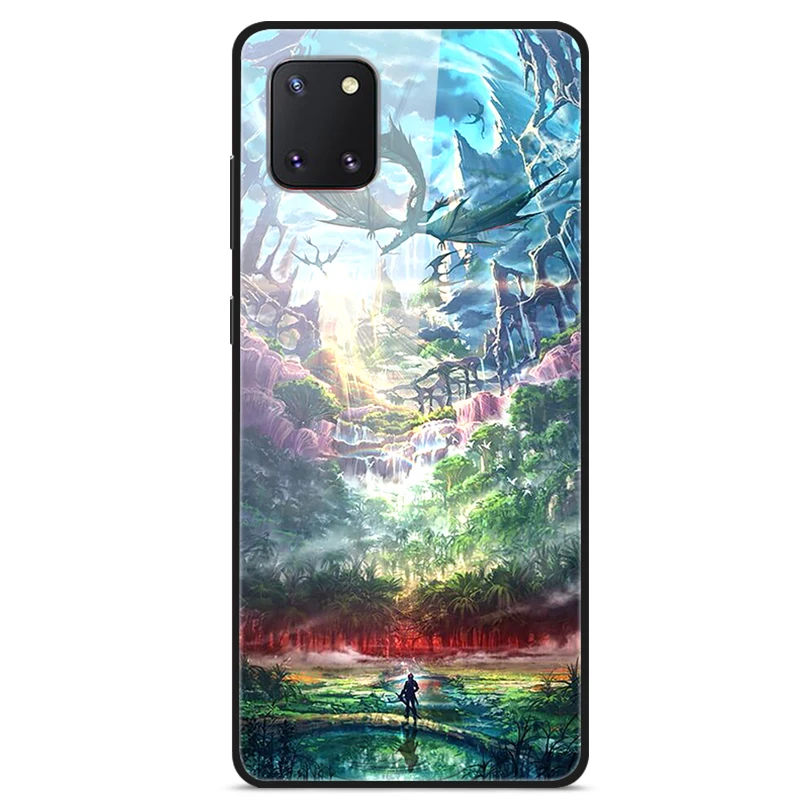 For Coque Samsung Note 10 Lite Case Tempered Glass Planet Space Cover for Samsung Galaxy Note10 Lite Case S10 Lite Glass Case