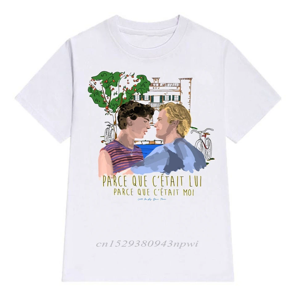 Футболка мужская с надписью Call Me By Your Name Повседневная тенниска из хлопка модная