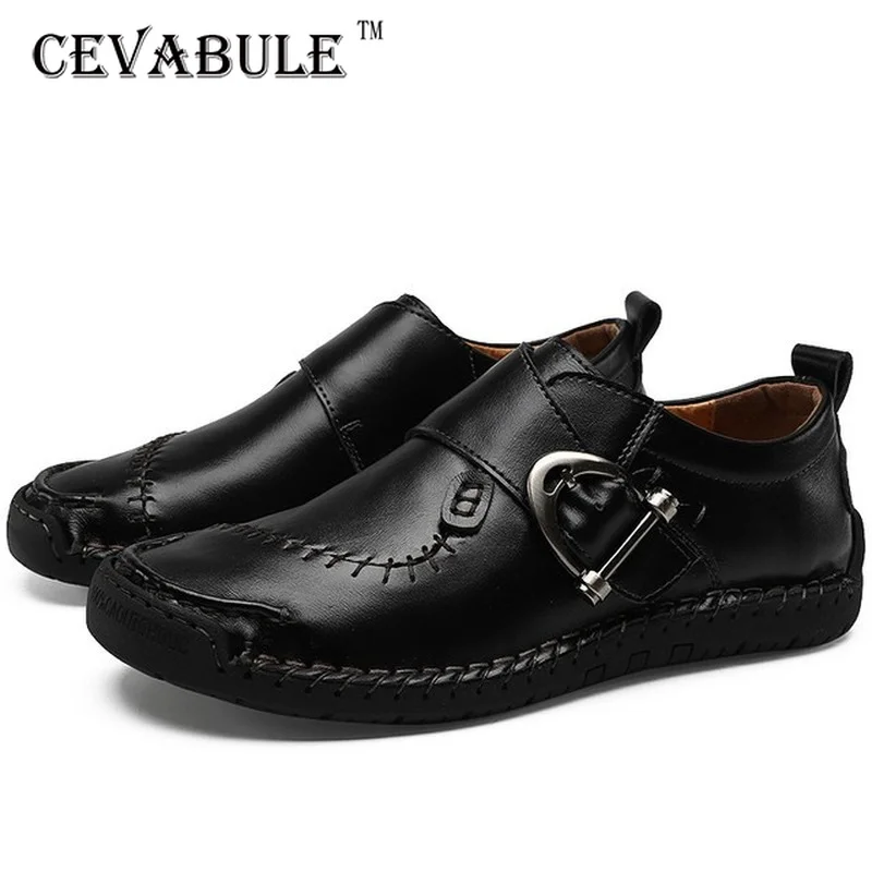

CEVABULE Genuine Leather Men Casual Shoes Luxury Brand Mens Loafers Moccasins Breathable Slip on Black Driving Shoes 38-48 CLK