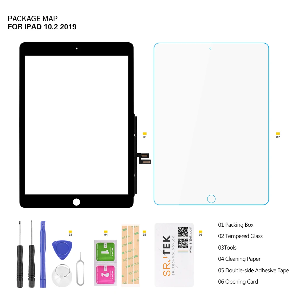 Сенсорный экран для iPad 2019 10 2 сенсорный 7 iPad7 дигитайзер панель A2197 A2198 A2200|ЖК-экраны