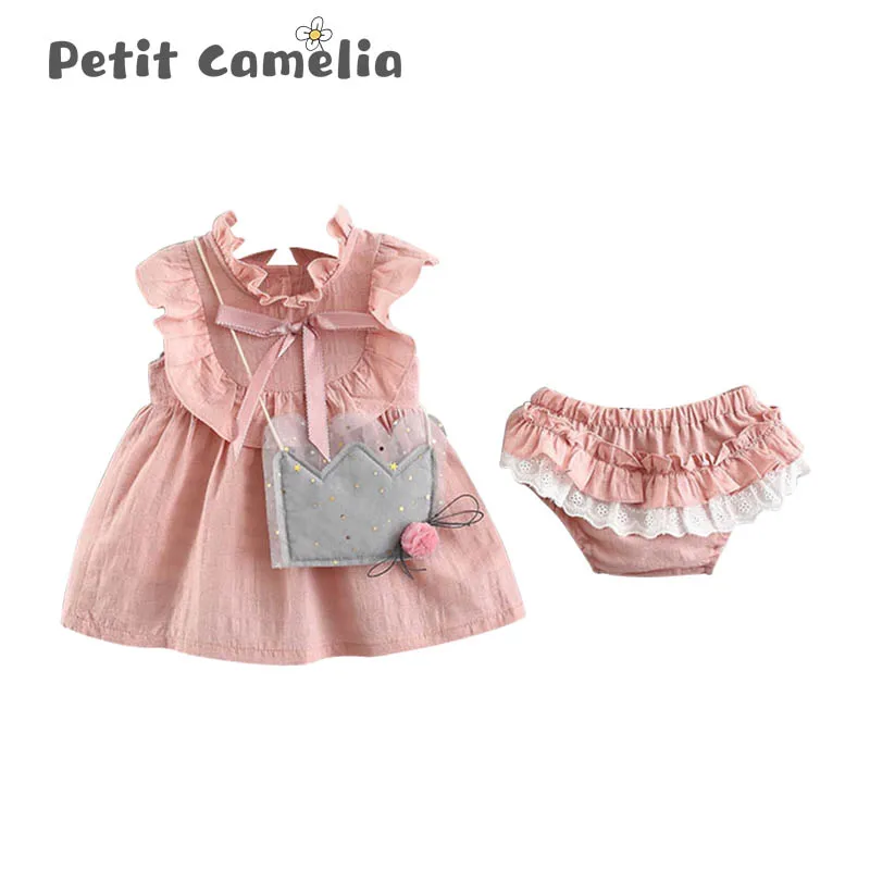 Комплекты одежды для маленьких девочек Платье принцессы с кружевным воротником