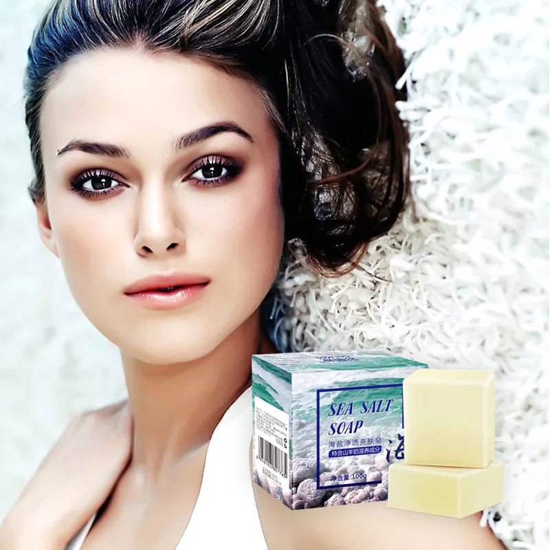 100g Морская соль мыло для удаления прыщей поры акне терапии подкожных клещей козы