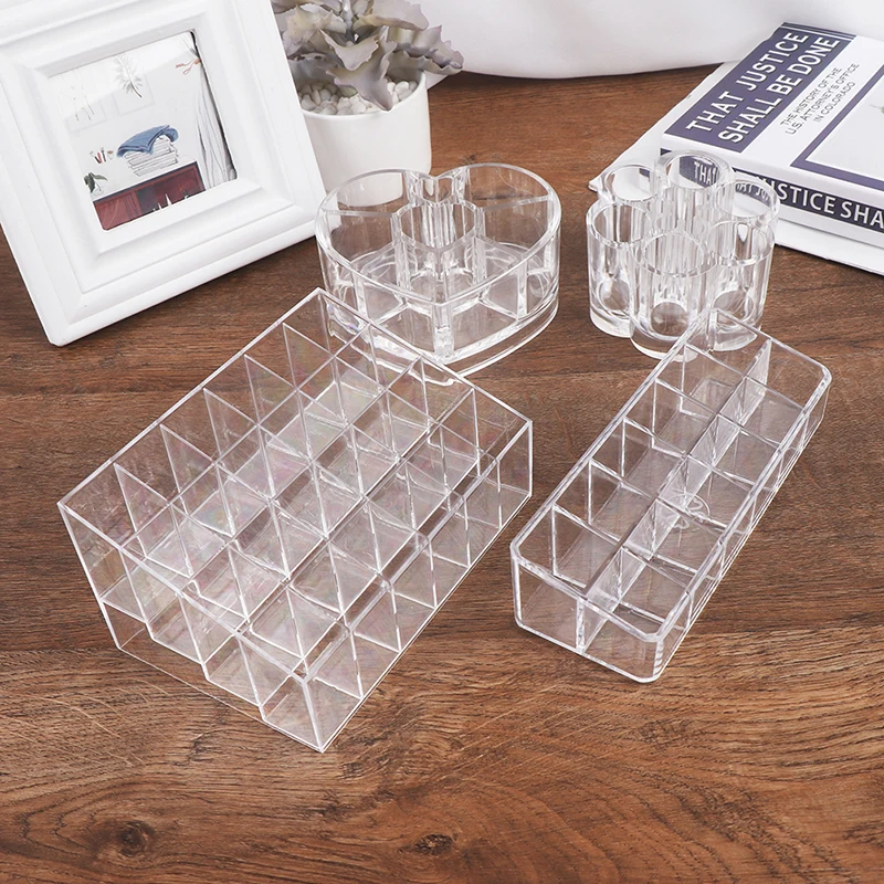 12/24 Slots Cosmetic Box Lipstick Jewelry Case Holder Display Stand Make Up Organizer Acrylic Makeup Storage | Красота и здоровье