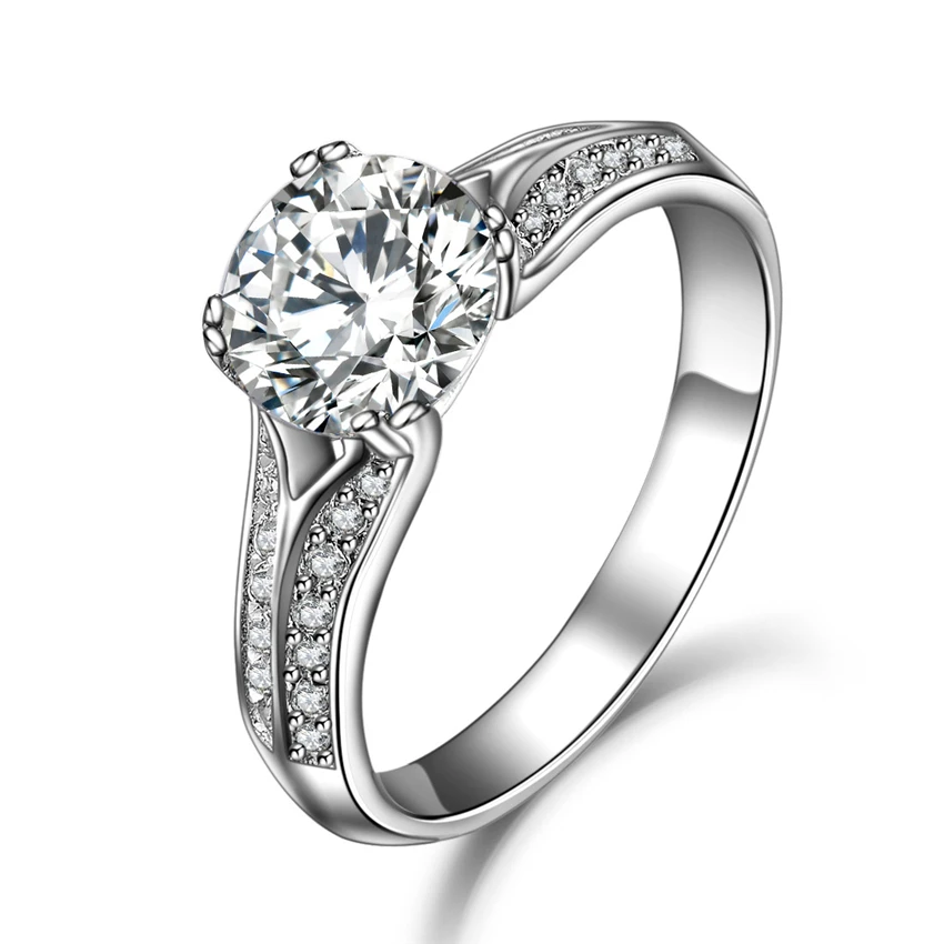 

Elegant Test Positive 1.5CT 7.5MM D-E Moissanite Diamond Ring S925 Engagement Jewelry for Women