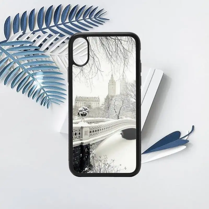 

Winter New York Central pattern Phone Case PC for iPhone 11 12 pro XS MAX 8 7 6 6S Plus X 5S SE 2020 XR