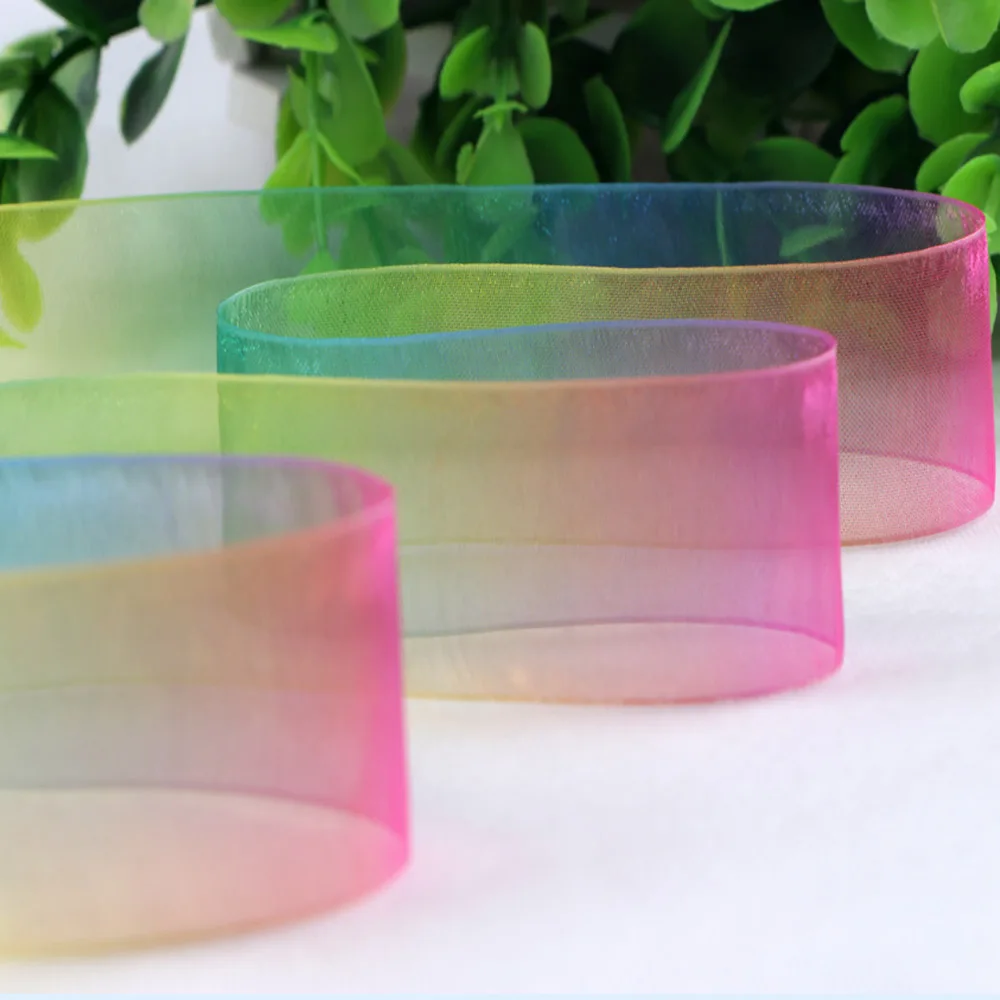 5 ярдов прозрачная лента из снежной пряжи с радужным градиентом украшение для