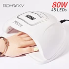 ROHWXY льда светодиодный потолочный светильник 80W УФ-лампы для всех гель Лаки для сушки Гель-лак для ногтей, Сушилка для ногтей с 45 шт. светодиодный s для лака для ногтей, инструменты для ногтей