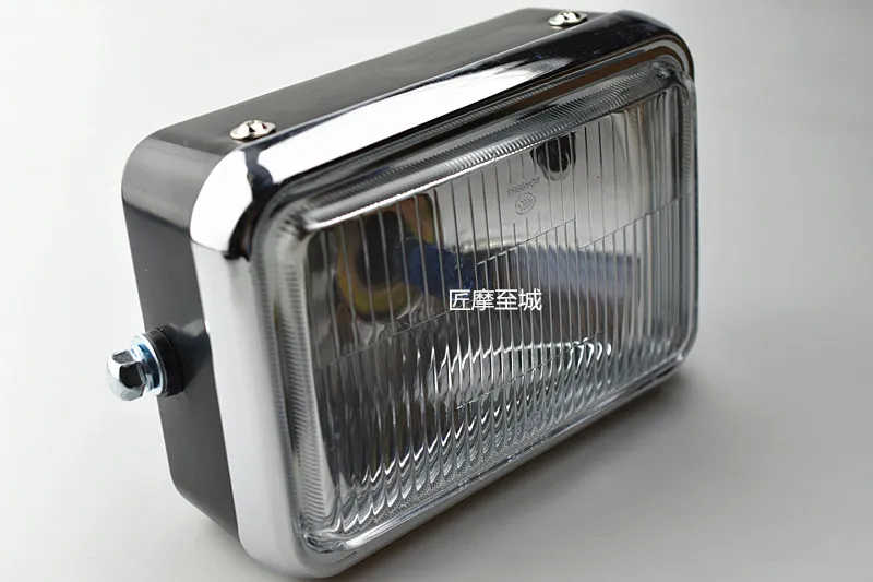 Хромированная винтажная мотоциклетная квадратная передняя фара в стиле ретро