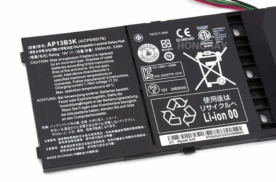 Honghay AP13B3K ноутбук Батарея для acer Aspire V5 R7 V5-572G V5-573G V5-472G V5-473G V5-552G M5-583P V5-572P R7-571 AP13B8K